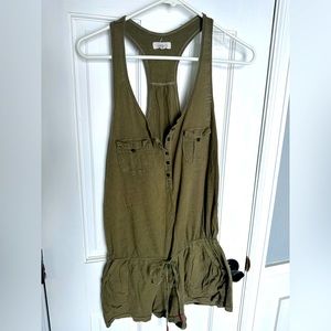 Aerie army green Romper with Pockets